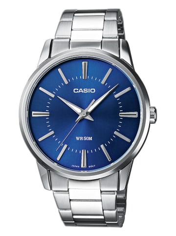 Casio Edelstahl blau Unisex - Armbanduhr 40 mm