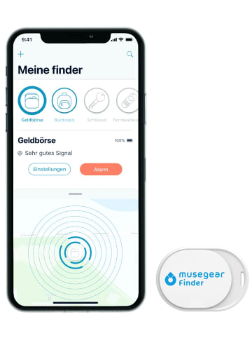 musegear Bluetooth-Schlüsselfinder "Finder mini" in weiß