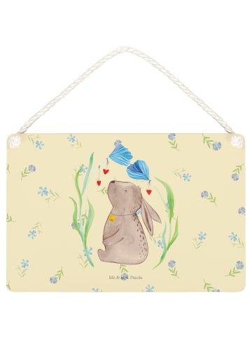 Mr. & Mrs. Panda Wandschild Hase Blume ohne Spruch in Blumig