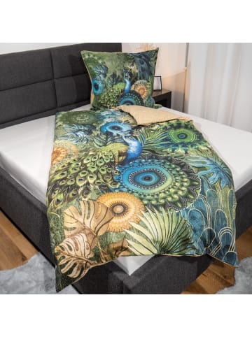 Traumschloss Comfort Flanell Bettwäsche - Ydaile - Mandalas, Pfau, Pflanzen, natur in grün
