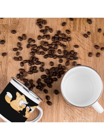 Mr. & Mrs. Panda Emaille Tasse Junggesellenabschied Eskalation m... in Schwarz