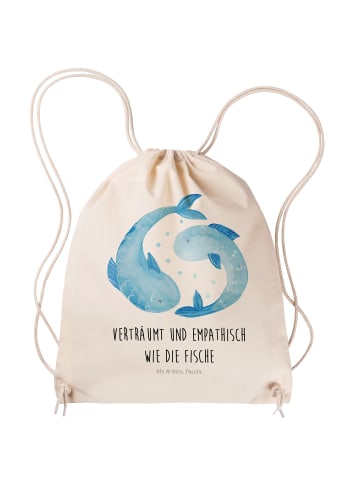 Mr. & Mrs. Panda Jutebeutel Sternzeichen Fische mit Spruch in Creme