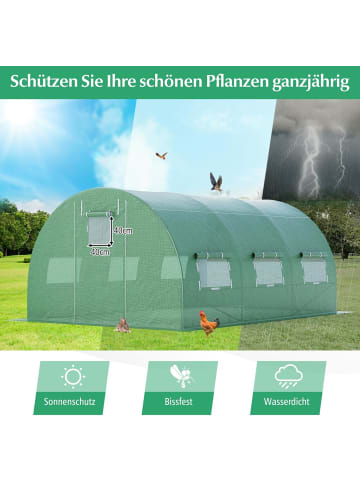 COSTWAY Gewächshaus 400x300x200cm in Grün