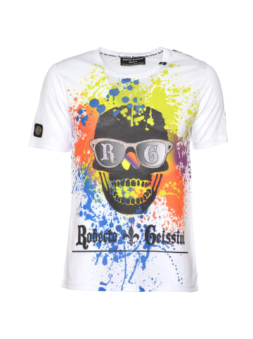 Roberto Geissini Skull Graffiti T-Shirt Weiß