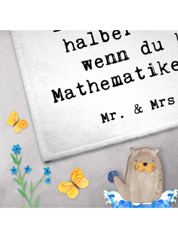 Mr. & Mrs. Panda Gästehandtuch Mathematiker Herz mit Spruch in Weiß