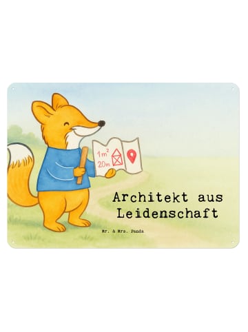 Mr. & Mrs. Panda Retro Blechschild Architekt Leidenschaft Design... in Weiß