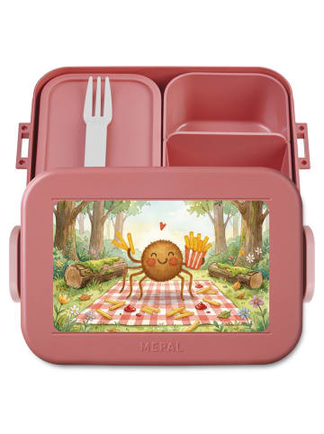 Mr. & Mrs. Panda Lunchbox Spinne Agathe Pommes Design ohne Spruch in Rot Pastell