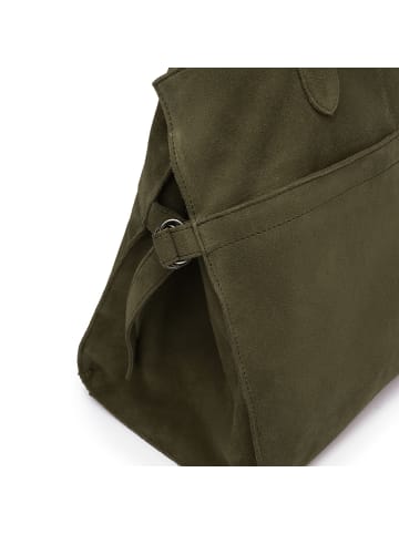 FREDs BRUDER Softly Schultertasche Leder 40 cm forest green