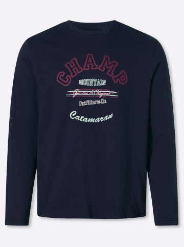 WITT WEIDEN Langarm-Shirt in marine-bedruckt