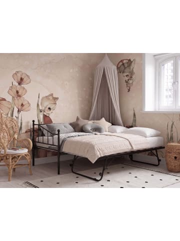 Beliani Tagesbett LOUANNEC in Schwarz - (W) 99 x (H) 96 x (L) 215 cm