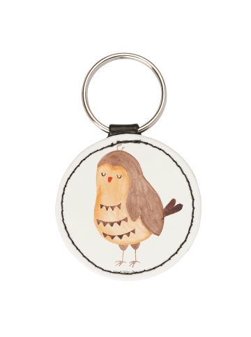 Mr. & Mrs. Panda Anhänger Eule Zufrieden ohne Spruch in Weiß