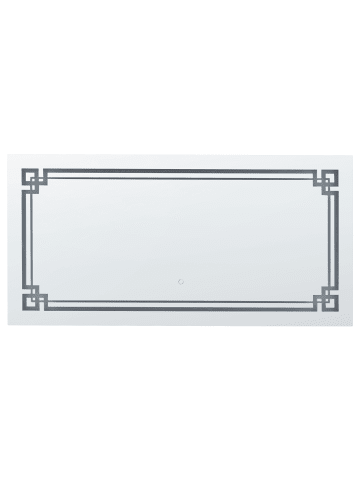 Beliani Badezimmerspiegel AVRANCHES in Silber - (W) 120 x (H) 60 x (L) 4 cm Horizontal
