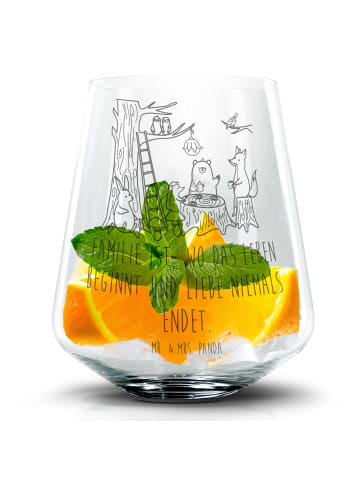 Mr. & Mrs. Panda Blümchentail Glas Waldtiere Picknick mit Spruch in Transparent