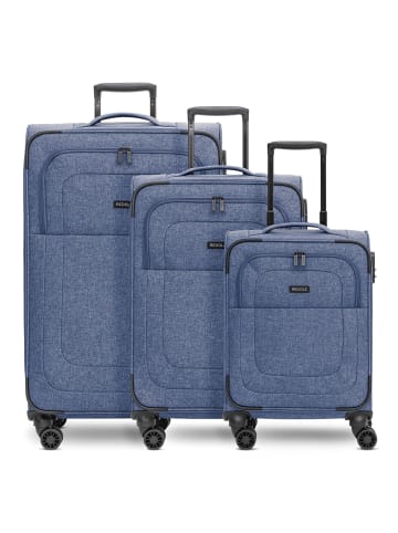 Redolz Essentials 12 THREE SET 4 Rollen Kofferset 3-teilig mit Dehnfalte blue 2