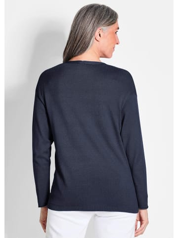 GOLDNER Kurzgröße:  Offene Strickjacke in Kurzform in marine