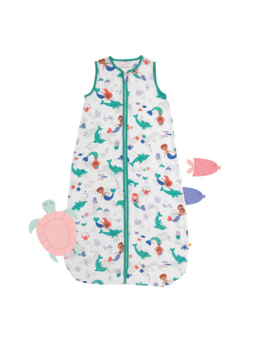 Schlummersack Musselin Babyschlafsack, 0.5 TOG in Weiß-Türkis