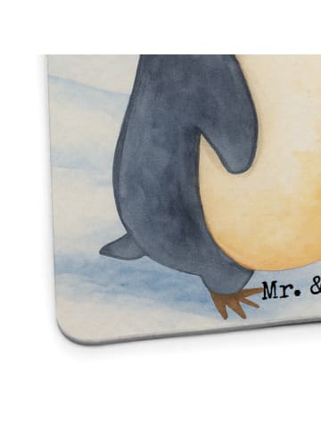 Mr. & Mrs. Panda Bierdeckel Pinguin mHerzieren Design mit Spruch in Weiß