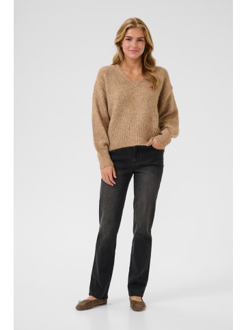 Kaffe Strickpullover KAtrina Loose fit in Toasted Coconut Melange