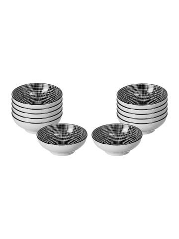 Ritzenhoff & Breker 12er Set Dipschalen Takeo Stripes ø 8 cm schwarz-weiß in schwarz-weiß