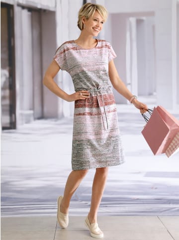 Sieh an! Jersey-Kleid in altrosa-schwarz-bedruckt