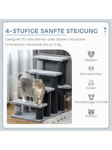 Pawhut Katzentreppe Grau 45L x 40B x 48H cm