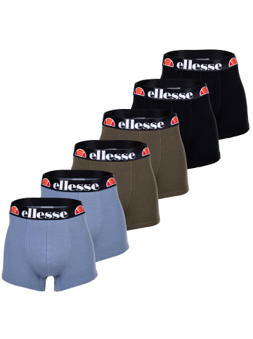 ellesse Boxershort 6er Pack in Schwarz/Khaki/Blau