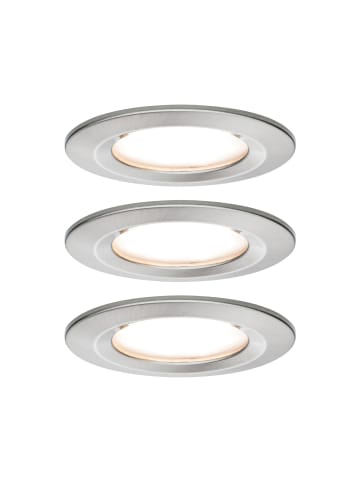 paulmann LED Einbaustrahler Set Nova Coin 3er rund, starr, dimmbar in Eisen - Ø: 78mm