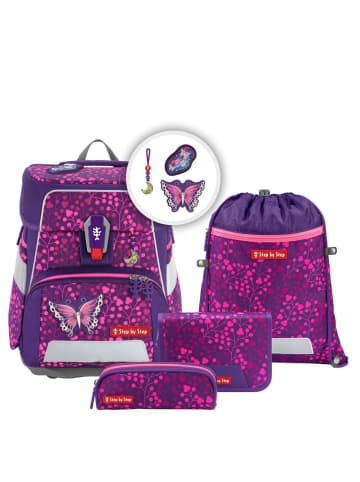 Step by Step Space Shine - Schulranzen Set 5tlg. (Shark Dexter) in Butterfly Night Ina