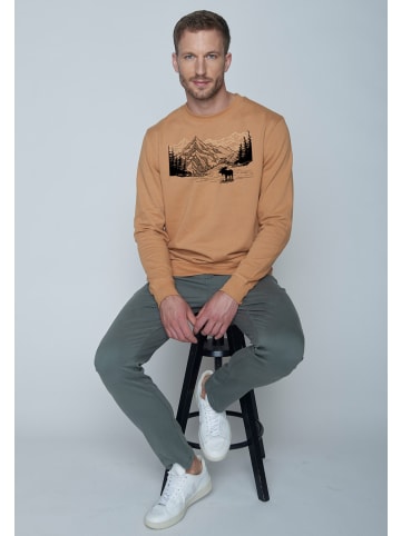 GreenBomb Sweatshirt Nature Moose Mountain in Haselnuss
