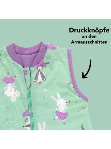 Schlummersack Babyschlafsack, 1.0 TOG in Mint-Lila