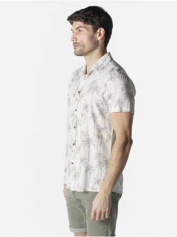 KOROSHI Herren kurzarm-viskosehemd in weiß