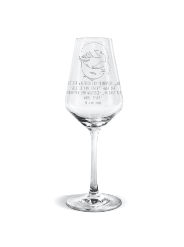 Mr. & Mrs. Panda Weißwein Glas Walfisch Thunfisch mit Spruch in Transparent