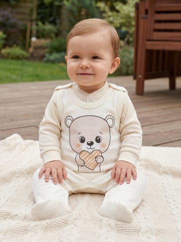 TupTam Baby Unisex Strampler-Set mit Aufdruck Spruch 2-tlg in creme