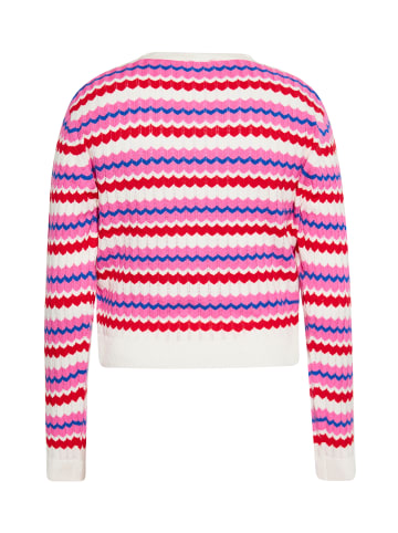 myMo Women Cardigan in Wollweiss Mehrfarbig
