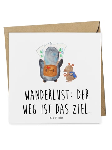 Mr. & Mrs. Panda Gutscheinkarte Wanderung Lebensweg mit Spruch in Weiß