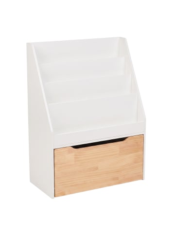 relaxdays Bücherregal Kinder in Weiß/ Natur - (B)60 x (H)80 x (T)30 cm