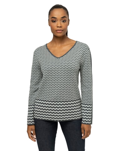 Gina Laura Jacquard-Pullover in nachtgrau