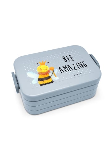 Mr. & Mrs. Panda Bento Box Biene König Motiv mit Spruch in Blau Pastell