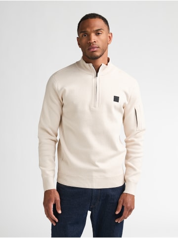 Petrol Industries Utility-Strickpullover mit kurzem Reißverschluss stonefield in Weiß