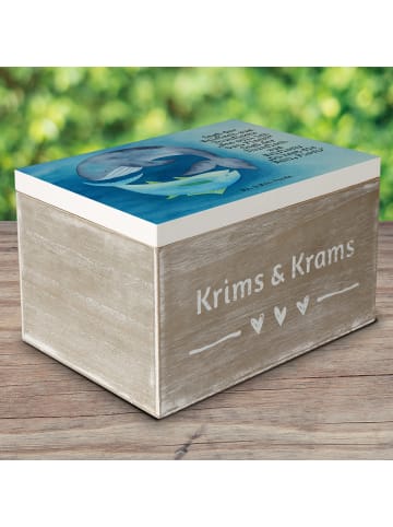 Mr. & Mrs. Panda Holzkiste Walfisch Thunfisch Design mit Spruch in Weiß