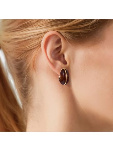 Yokoamii Ohrstecker aus Metall-Legierung mit Kunststoff in gelbgold