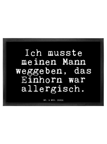 Mr. & Mrs. Panda Fußmatte Ich musste meinen Mann... mit Spruch in Schwarz
