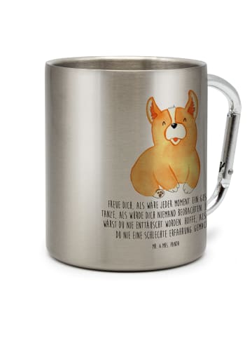 Mr. & Mrs. Panda Thermobecher Corgie mit Spruch in Silber