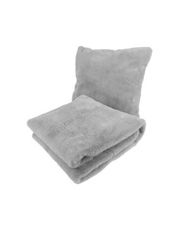 Kayoom Dekokissen & Decke - Tagesdecke Aimee 625 2er-Set in grau - blau