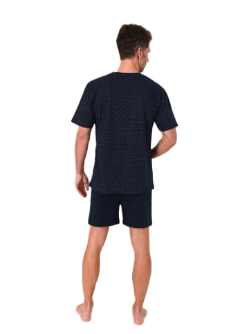 NORMANN Kurzarm Schlafanzug Shorty Pyjama Minimalprint in grün