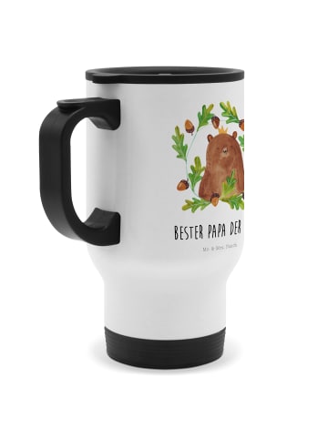 Mr. & Mrs. Panda Kaffeebecher Bär König mit Spruch in Weiß