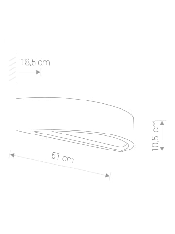 Licht-Erlebnisse Wandlampe (B)35 x (H)10.5 cm in WeißWeiß