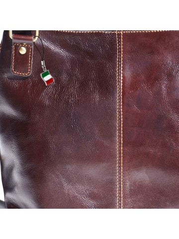 Florence Florence Schultertasche, Henkeltasche, Shopper Leder braun ca. 40cm
