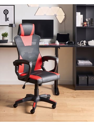 Beliani Gaming Stuhl IGNIS in Rot/Schwarz - (W) 60 x (H) 112 x (L) 60 cm
