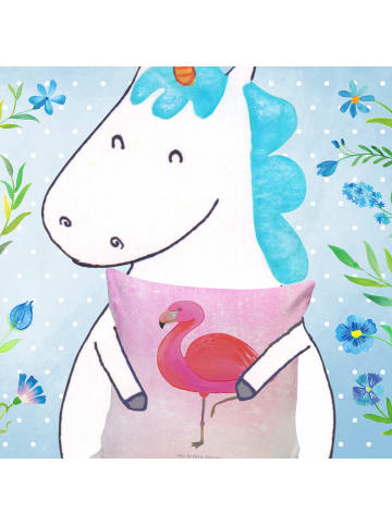 Mr. & Mrs. Panda Kissen 40x40 Flamingo Classic ohne Spruch in Aquarell Pink